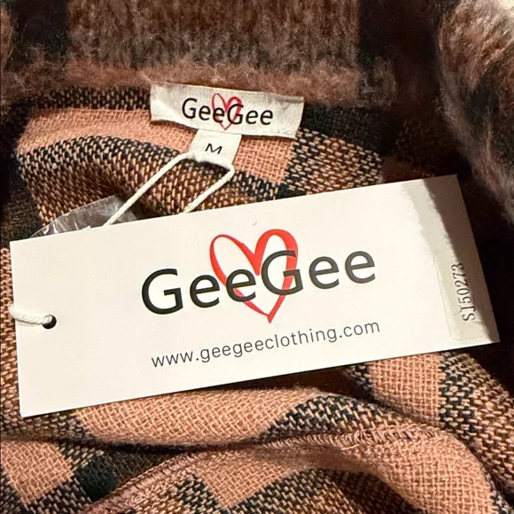 GeeGee flannel  Plaid Teddy Jacket medium - Picture 5 of 12